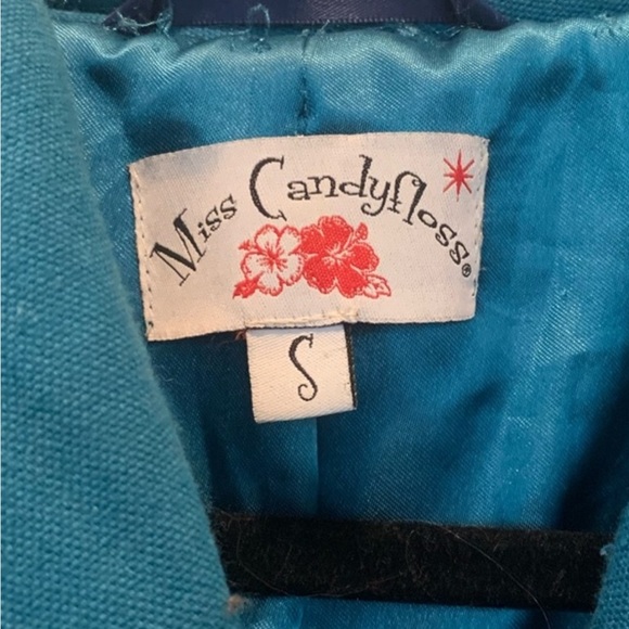 Miss Candyfloss teal trench coat - Picture 4 of 5